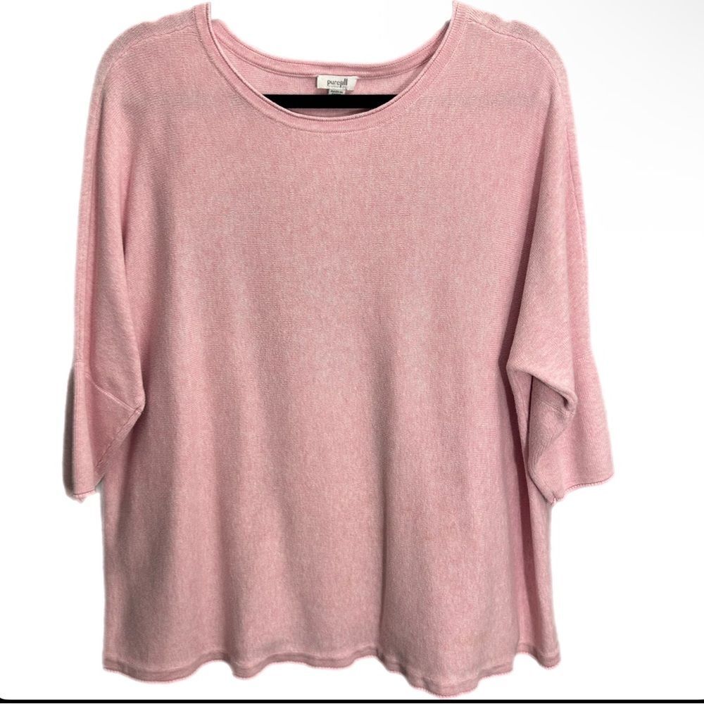 Pure Jill Women’s Small 3/4 Sleeve Knitted Sweater Light Pink Size Small